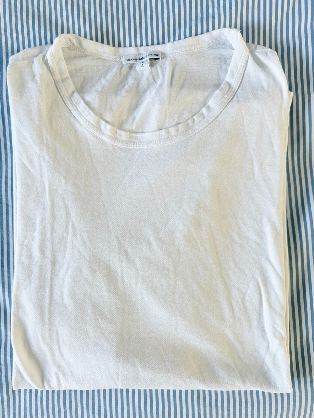 James Perse Men’s White Crewneck Tee - Soft Cotton Size XL X-Large (4)